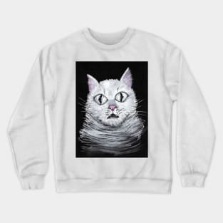 Spooky Cat Looking at a Bat Crewneck Sweatshirt